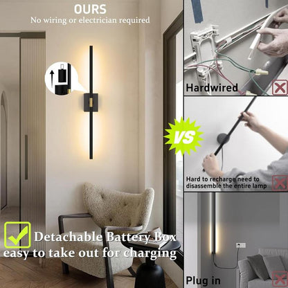 Wireless Battery-Operated Wall Sconces